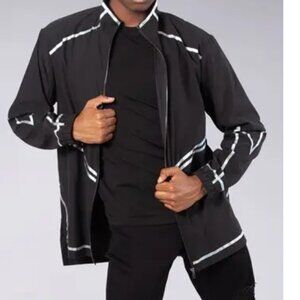 New Weissman Boys Hologram Stripe Jacket ah11988 Silver MA Medium Adult Dance